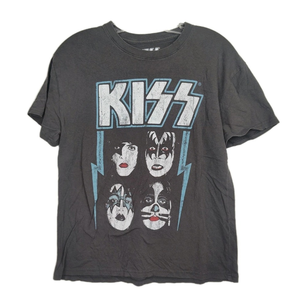 Kiss Band T-Shirt Women's Size M Gray Graphic Print